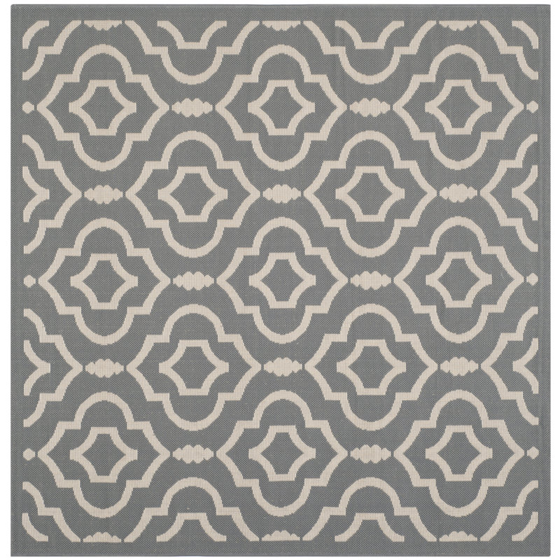 Herefordshire Performance Geometric Indoor/Outdoor Area Rug, Square 7'1