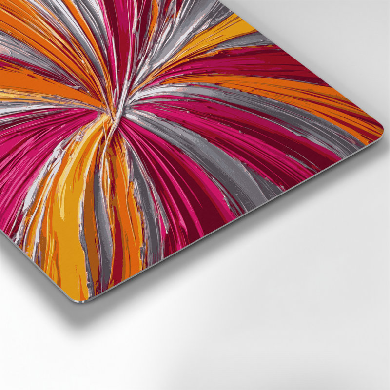 «Lyrical Abstraction 76», art mural en métal rouge, H 12 po x l 12 po