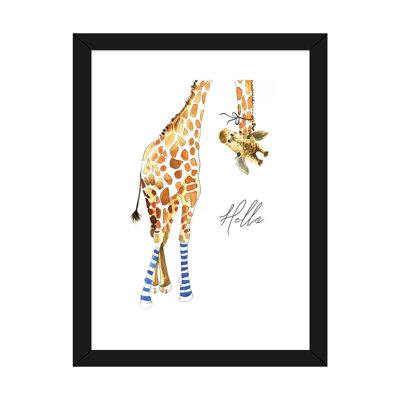 Girafe avec des chaussettes par Mercedes Lopez Charro - impression d'art graphique
