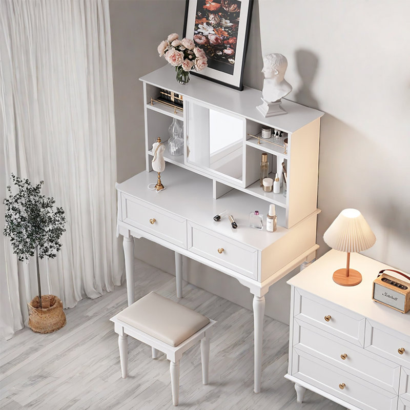 Coiffeuse Drayvon, Blanc