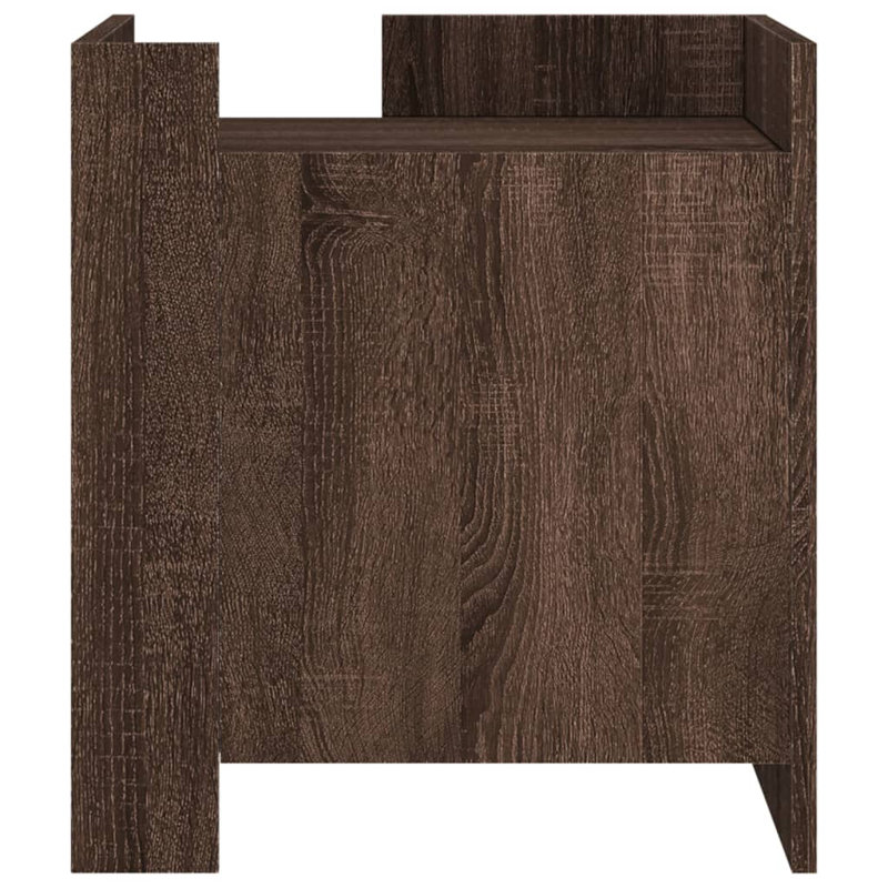 Quanterrious 45cm W Manufactured Wood Bedside Table, Brown Oak