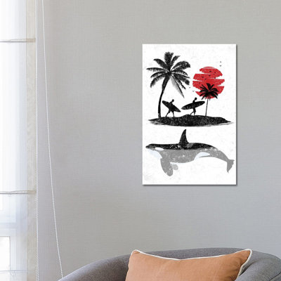 Island Surf Killer Whale by Alberto Perez - Wrapped Canvas Painting