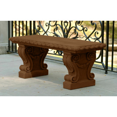 Longwood Cast Stone Outdoor Bench