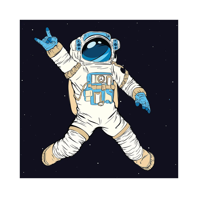 " Astronaut In Space " by Art Mirano Painting Print, 12" H x 12" W x 0.75" D