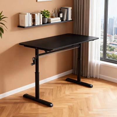 Manual Height Adjustable Desk with Crank Handle