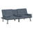 SoftHaus 65" Modern Gray Convertible Futon Sofa Bed with Fold-Down Console, USB Charging Ports and Cupholders