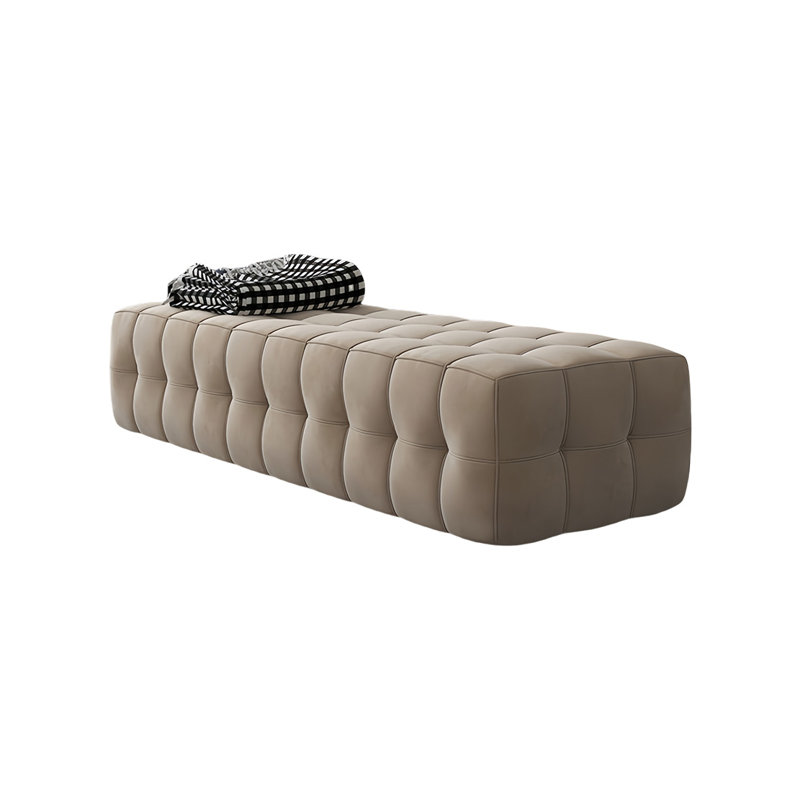 Banc rembourré en velours Muncey, H 14,71 po x l 74,8 po x P 19,68 po