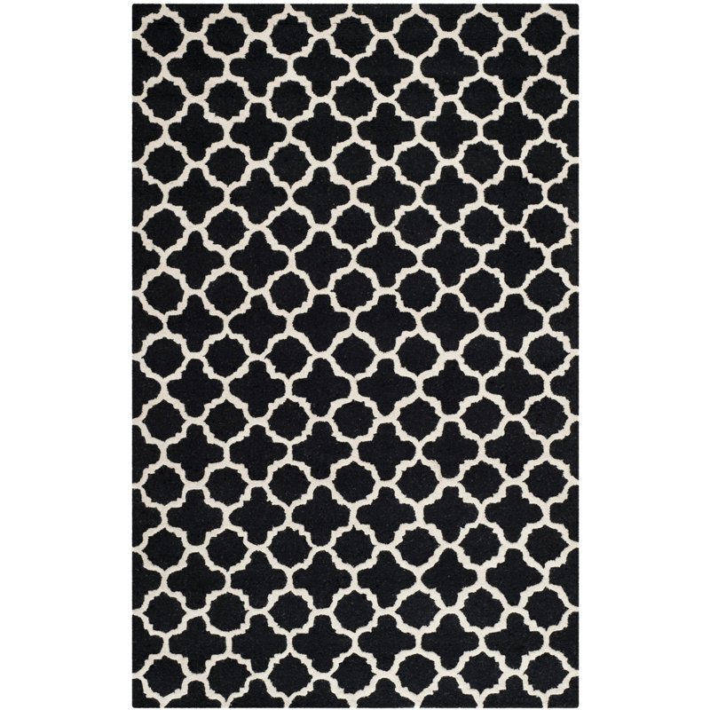 Cannen Hand Tufted Wool Geometric Rug, Rectangle 6' x 9'