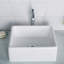 Ceramic White Square Vessel Bathroom Sink