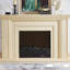 Foyer électrique en bois massif beige