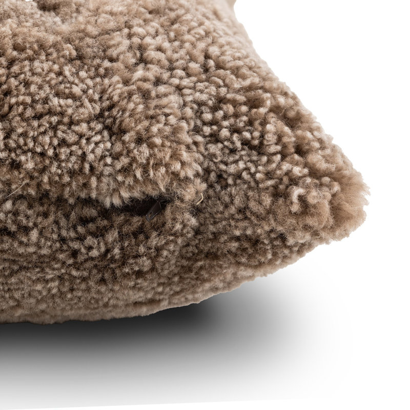 Toby Pillow-Taupe Shearling-14"X20", Square 20"