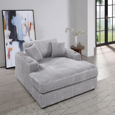 Canapé-lit en velours côtelé: chaise longue avec 2 coussins