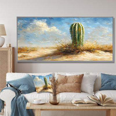 Minimalisme cactus par les dunes II - art mural cactus