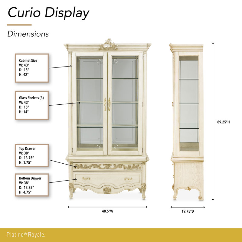 Lighted China Cabinet, Champagne