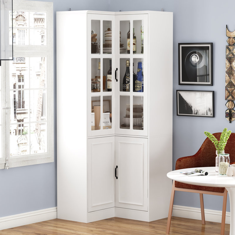 78.9"H Corner Kitchen Pantry Cabinet