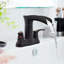 Robinet de lavabo à deux poignées, entraxe standard, bec cascade, bec pivotant à 360° et bonde escamotable, noir mat-98534425