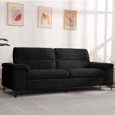Canapé avec accoudoirs réglables de 89 po en chenille moderne