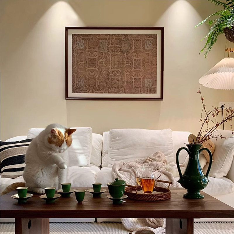 Art mural Mid-Century moderne en toile pour salon, H 33,07 po x l 44,88 po