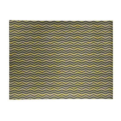 Tapis orange/brun foncé chevrons ondulés