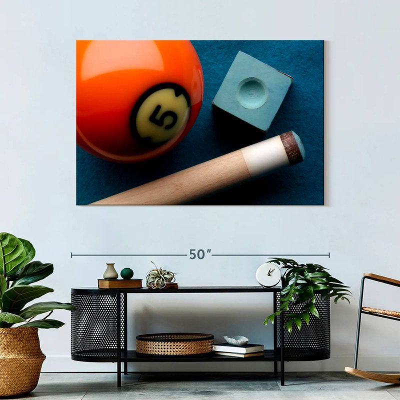 Senne 5 Ball And Cue Stick, 32" H x 48" W