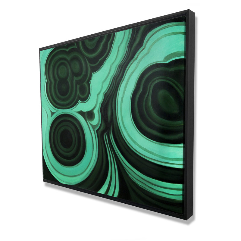 Malachite pierre - Toile encadrée rétro verte