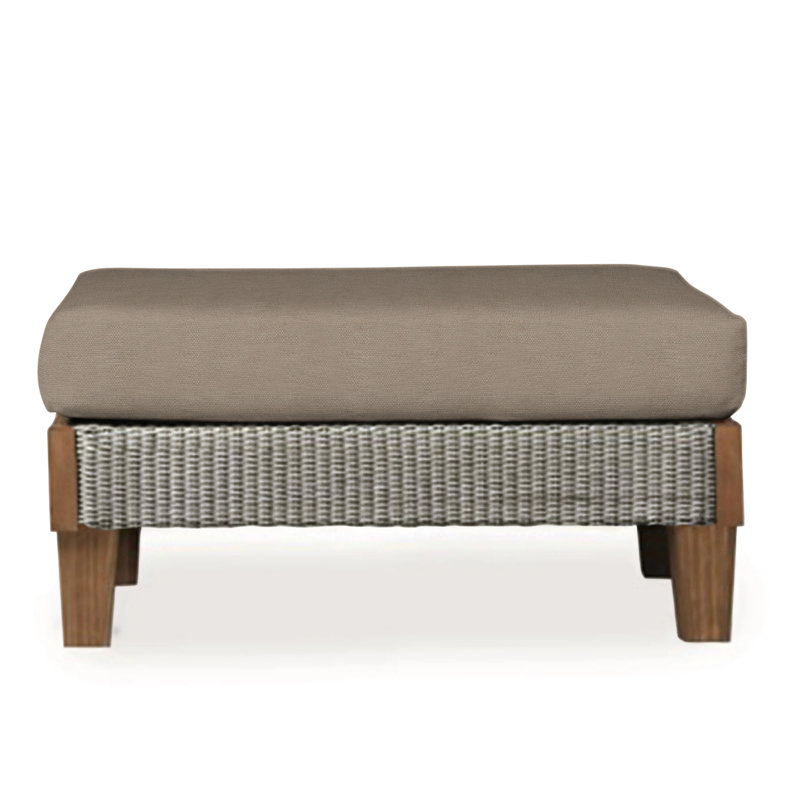 Catalina Outdoor Ottoman, Callen Celadon, Pewter