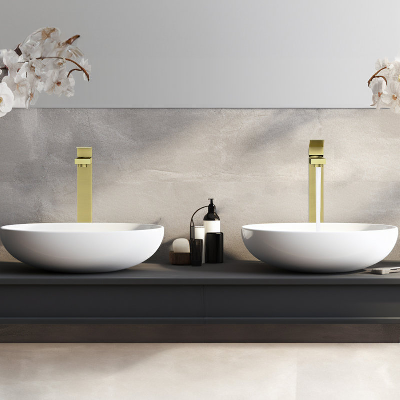 Bathroom Faucet with Drain Assembly, Brushed Gold