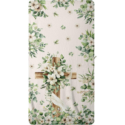 Eucalyptus Religious Christian Bathroom Towel Large Cross Floral Fleece Bath Towel for Home Decor 32*63inch Plus, you'll receive a beach-style canvas tote bag