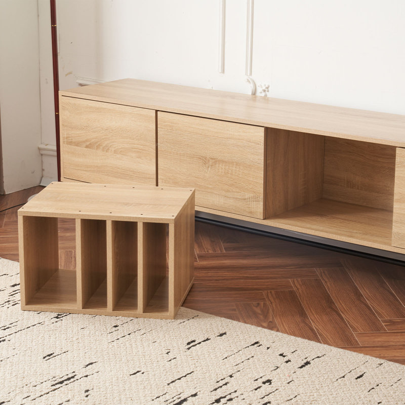 74.8" Modern Light Wood Colour TV Stands & Entertainment Centers
