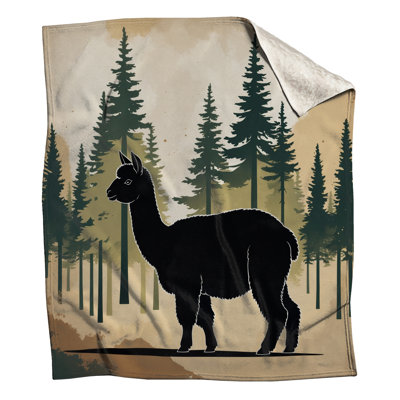 Black Silhouette Alpaca Blankets