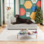 Canapé surdimensionné pour chiens de taille moyenne / grande - dossier moderne à vagues irrégulières, accoudoir simple, tissu en lin respirant de qualité supérieure, coussin moelleux et pieds en plastique bas-1219457367