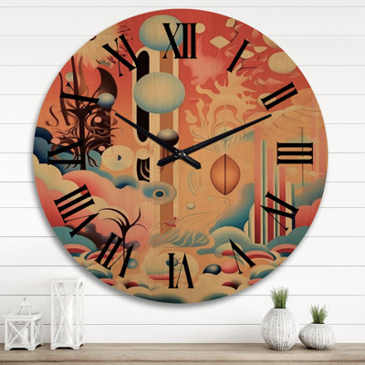 Horloge murale surdimensionnée en bois Dreamcity