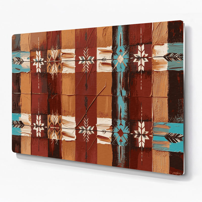 Art mural en métal brun du sud-ouest Cowboy Buffalo Check 59, H 8 po x l 10 po x P 0,05 po