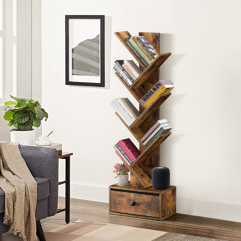 Sindel Geomertric Storage Bookcase with Drawer