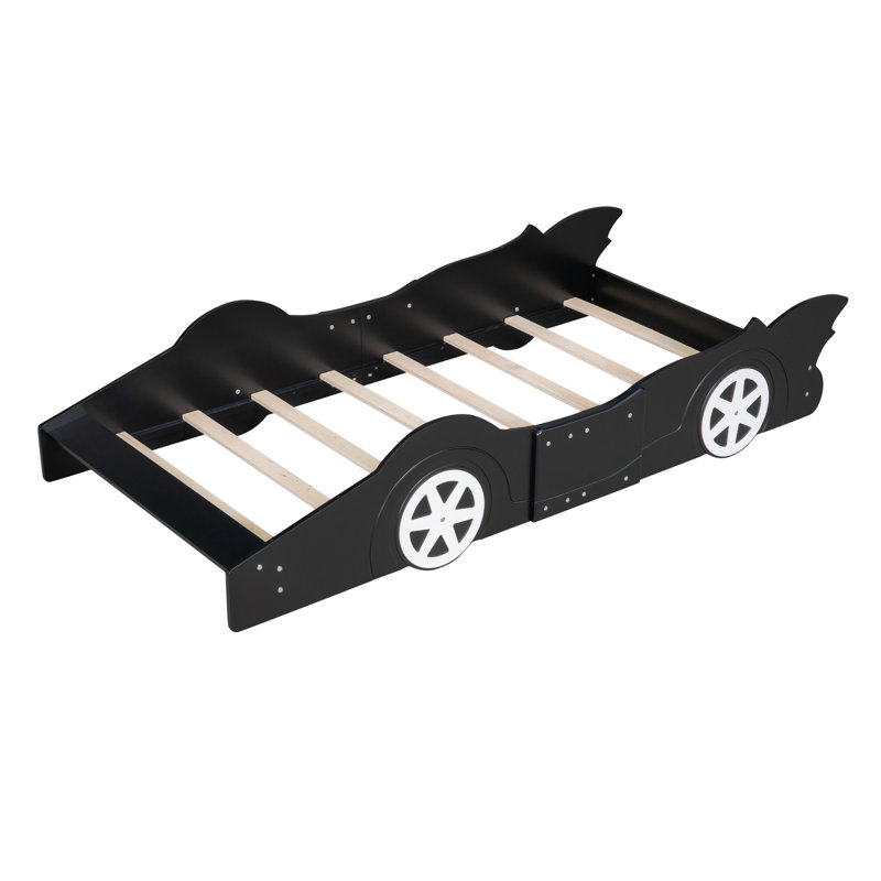 Lit plateforme avec roulettes Race, Lit simple, Noir