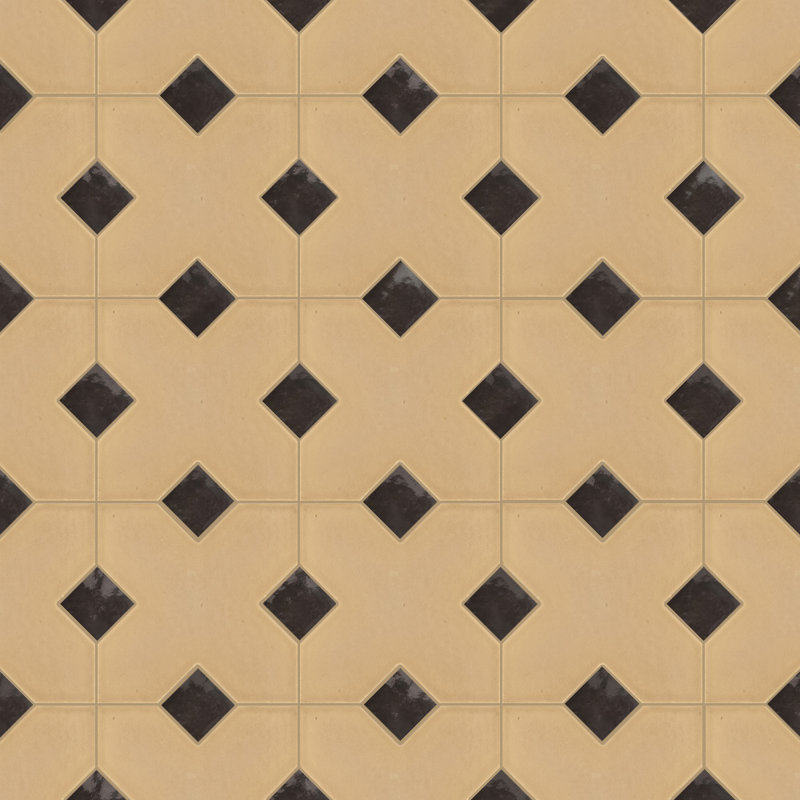 Carreau en porcelaine Cross and Dot, Fauve / noir