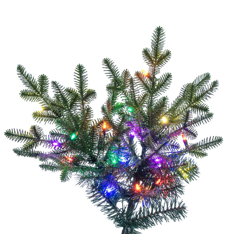 Artificial Fir Christmas Tree with Lights, 7.5', Clear/White