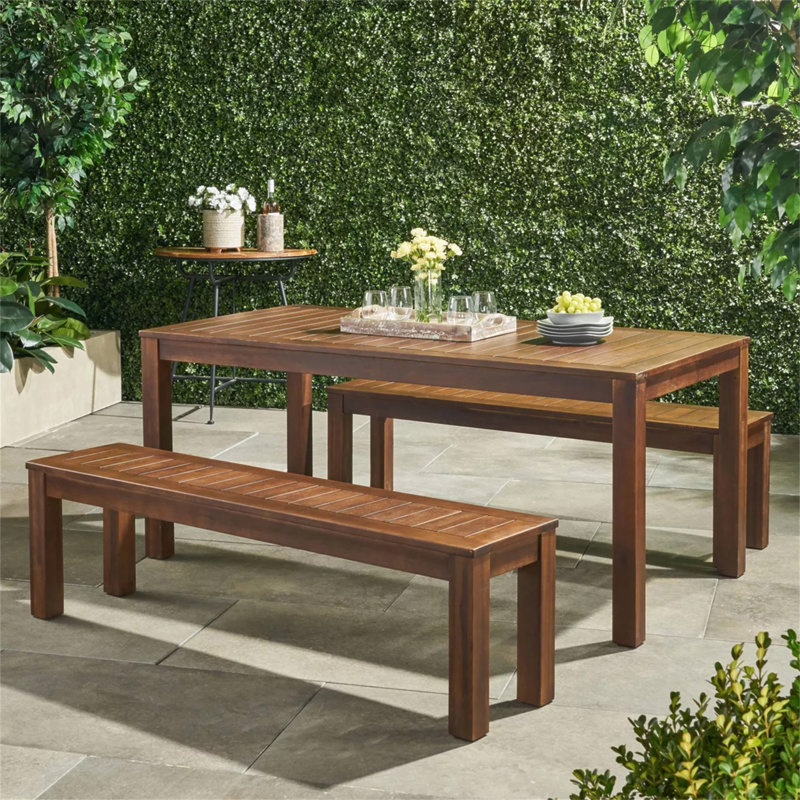 Outdoor Courtyard Table And Bench