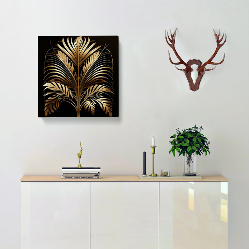 Palm Leaf - No Frame Print, 35cm H x 35cm W x 3cm D