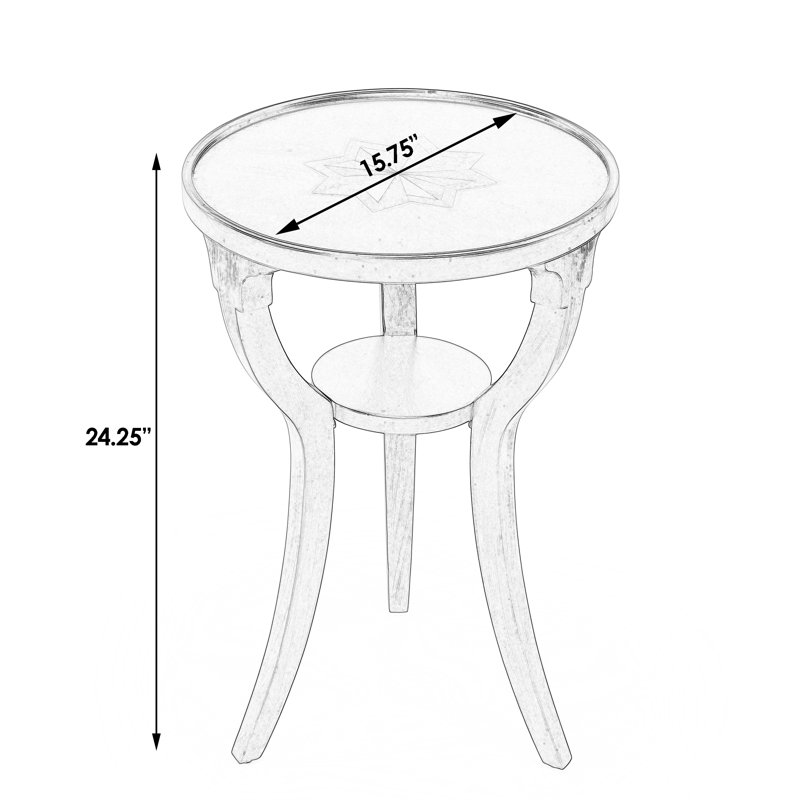 Dalton Round 15.75"W Side Table, Black Licorice