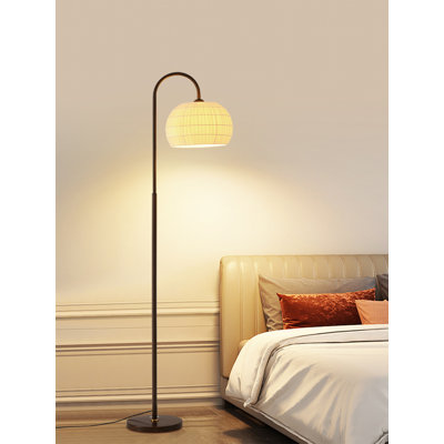 Cream-Style Wrought Iron & Fabric Floor Lamp