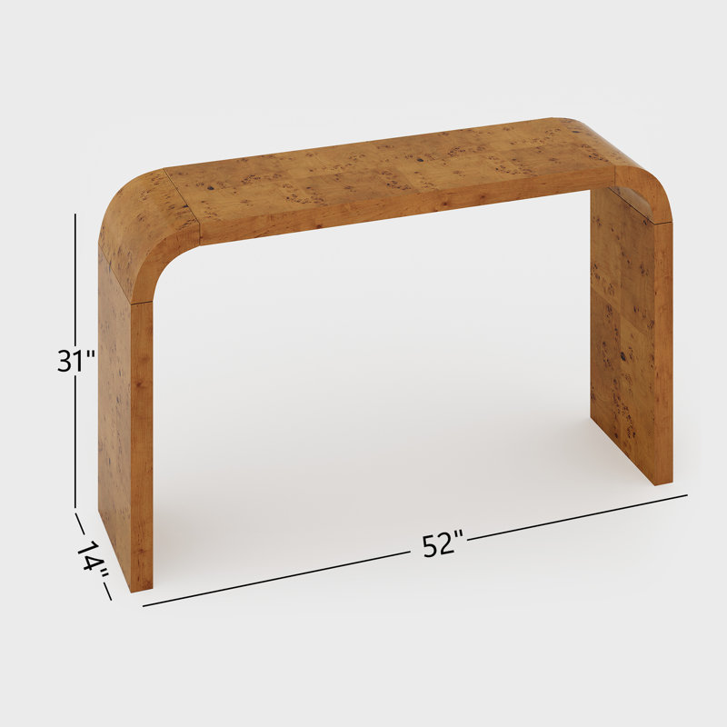 Shelmerdine 52" W Burlwood Console Table, Brown