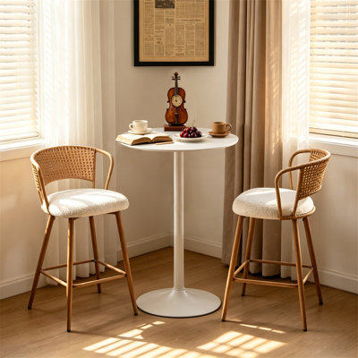 Table de bar ronde blanche
