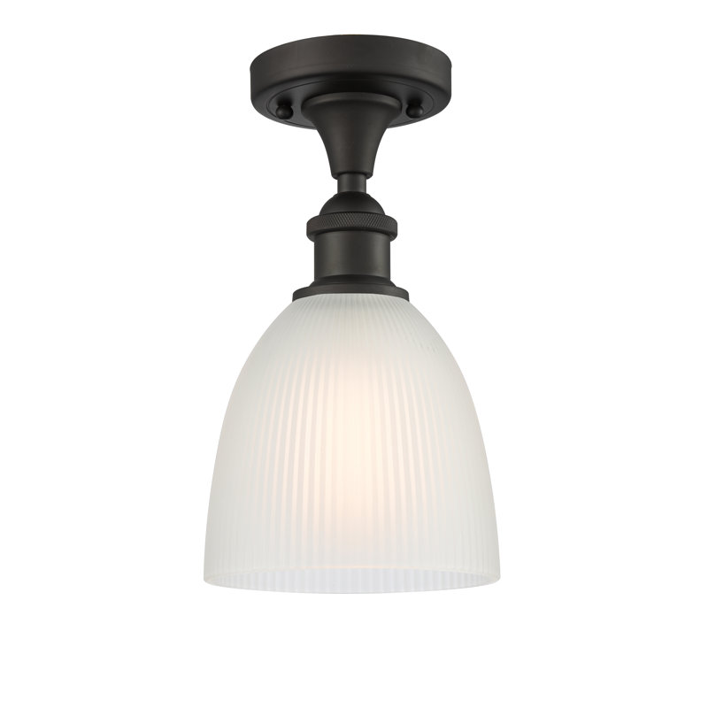 Plafonnier semi-encastré 1 lumière Madelina, Blanc, Ampoule non incluse, Bronze huilé