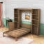 Lit escamotable avec tablettes et armoires de rangement