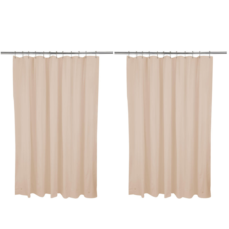 Shower Liners No Pattern And Not Solid Color Liner, White, 70" H x 72" W