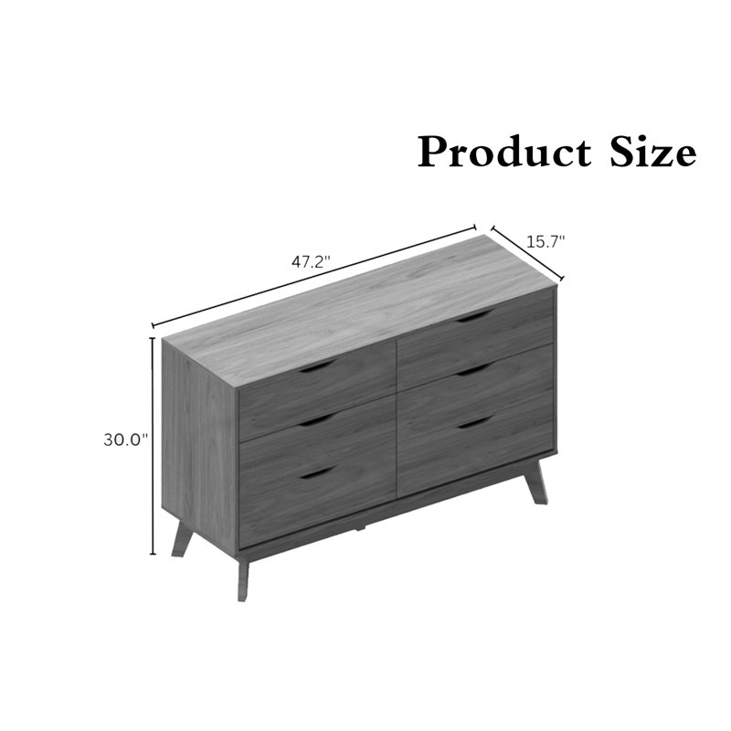 Commode 6 tiroirs avec verrouillage Hsin