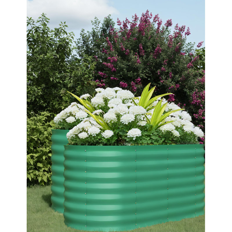 Metal Raised Garden Bed, 60cm H x 120 cm W x 60cm D, Green