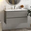 Meuble-lavabo mural 36 po avec lavabo en céramique et trois trous de robinet-1925864824