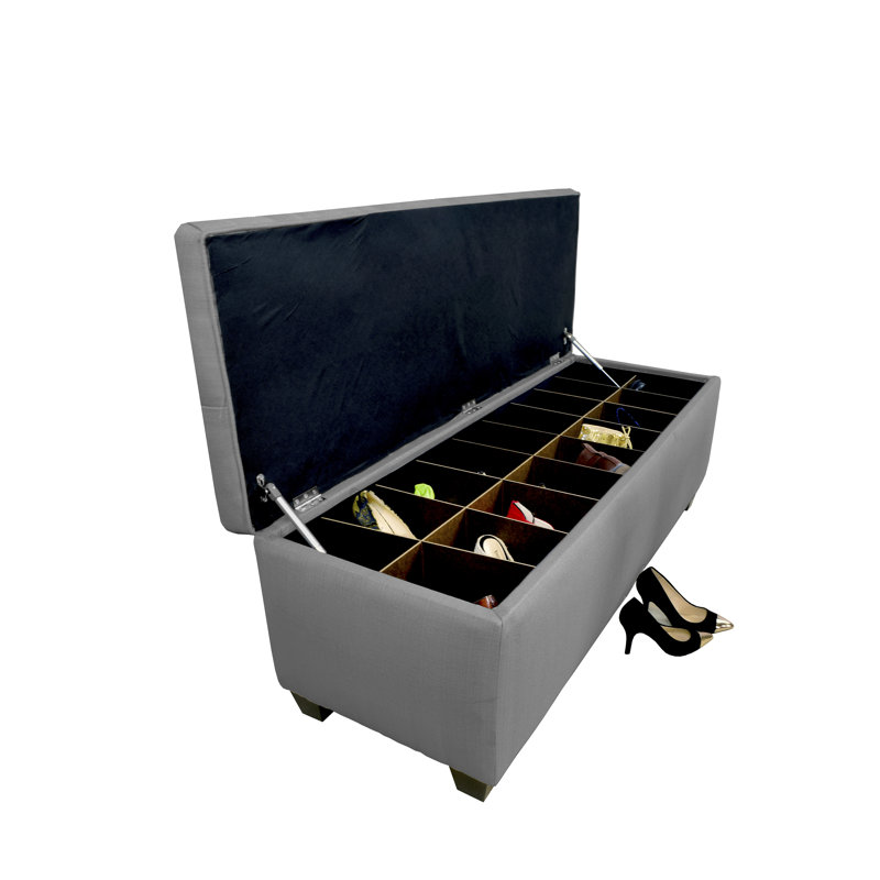 Banc de rangement pour chaussures Averi, Grand, Gris foncé